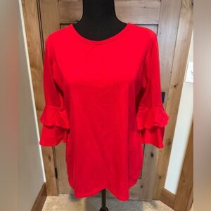 Knit perfect red top for Holidays
